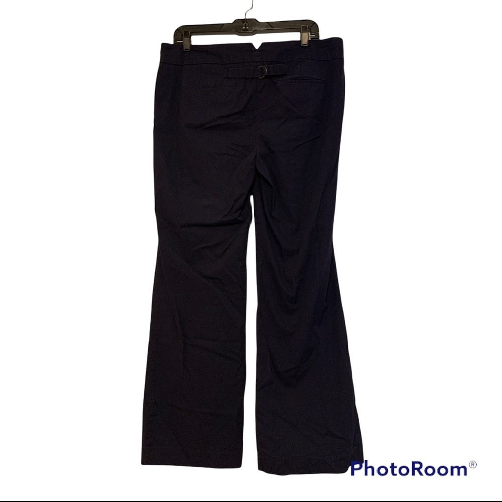 LOFT Navy Chino Wide Leg with side buttons - Sz 10